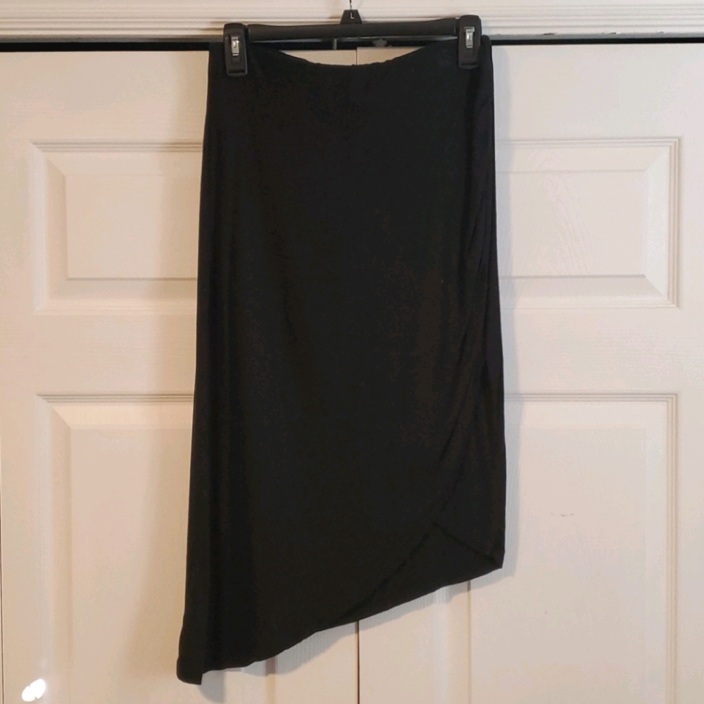 Black Asymmetrical Midi Skirt
